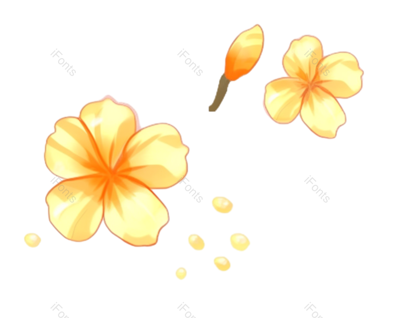 装饰图片,元素元素,卡通PNG,黄色的花免抠素材